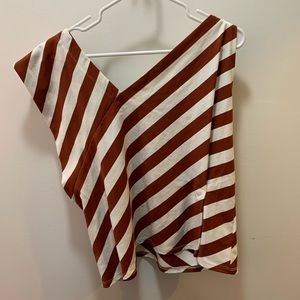 Anthropologie off the shoulder red striped tank